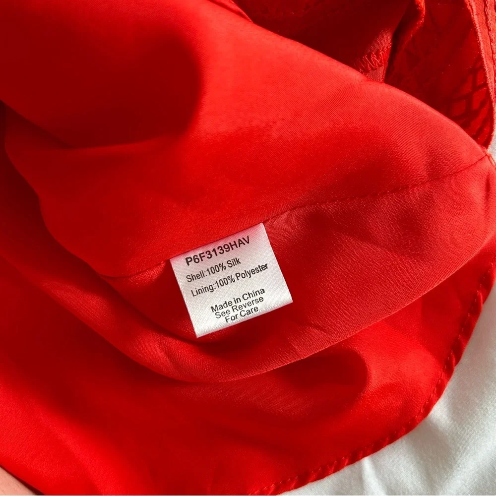 Parker 100% silk red mini dress size s - Picture 10 of 10
